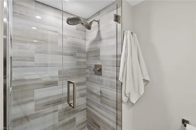 a bathroom with a shower