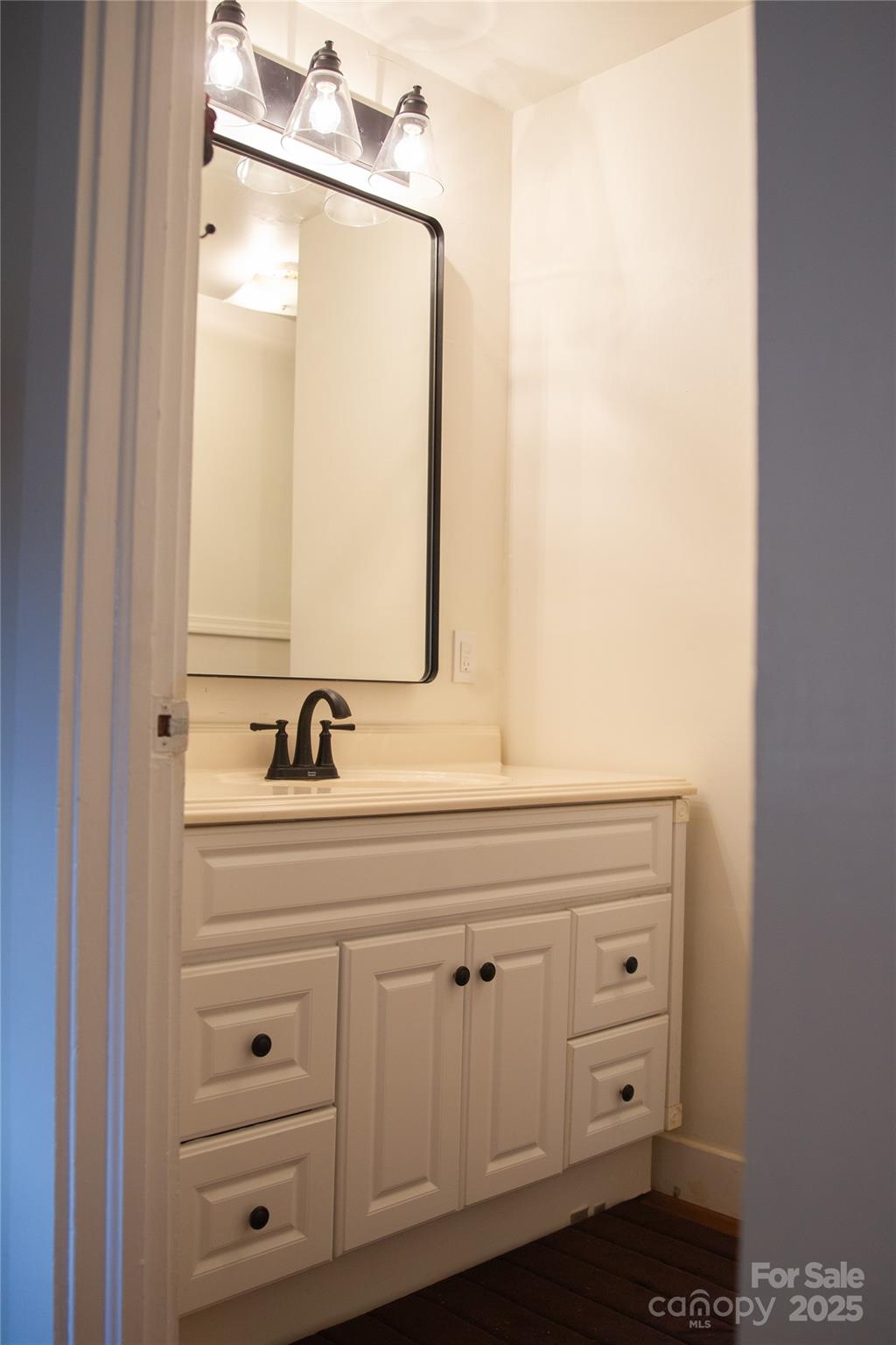 607 Fred Sparks Road Bakersville, NC 28705 - Photo 16 of 41 a bathroom with a sink vanity and mirror