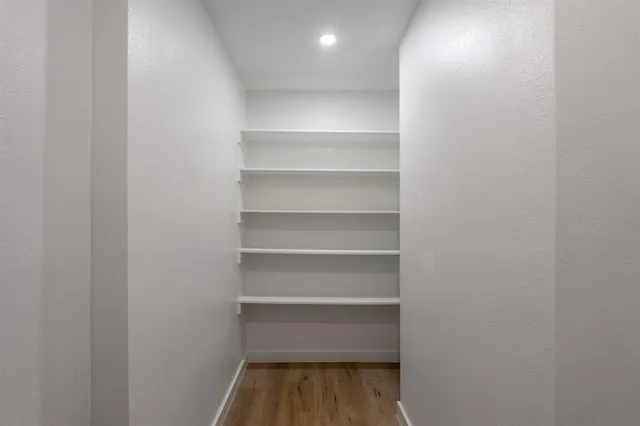 a storage room with empty racks