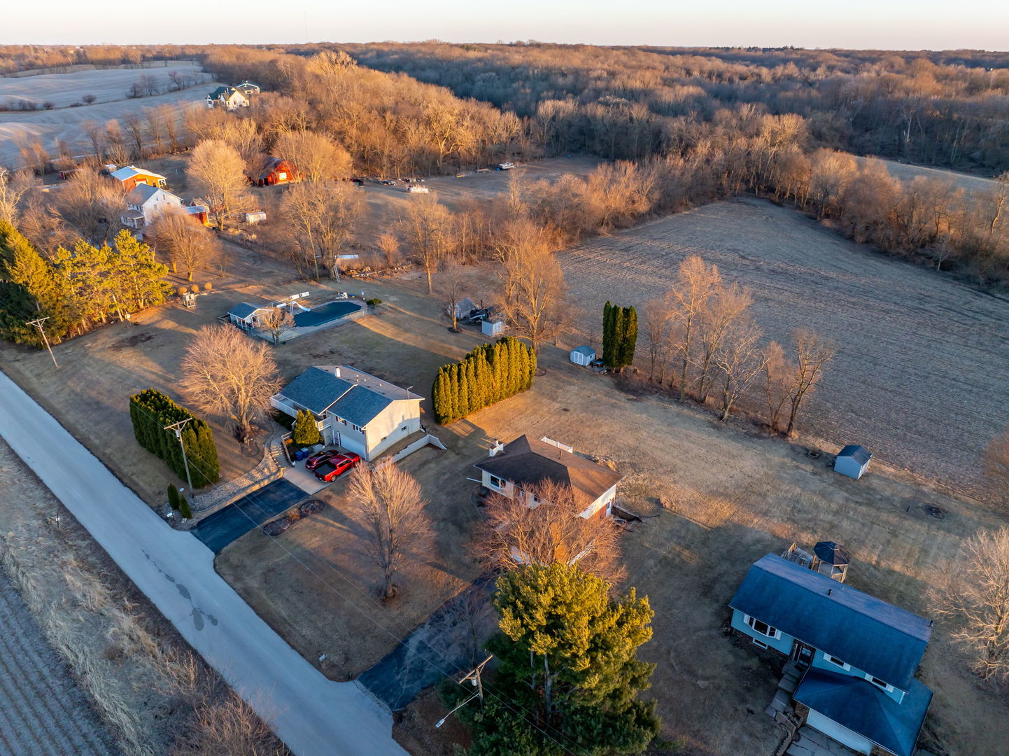 712 Fairfield Road Port Byron, IL 61275 - Photo 36 of 45 an aerial view of a house with a yard sitting area