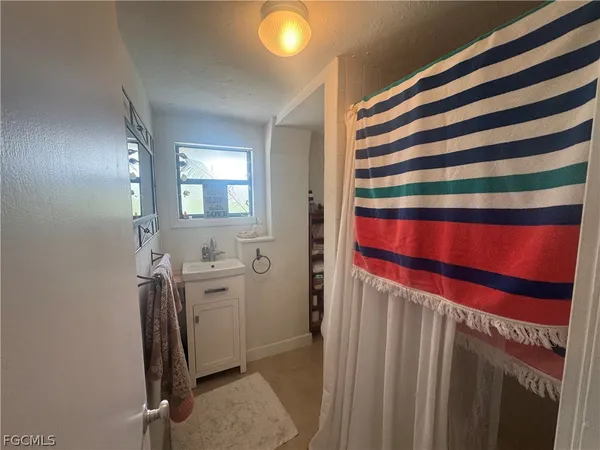 a view of a bathroom with a sink