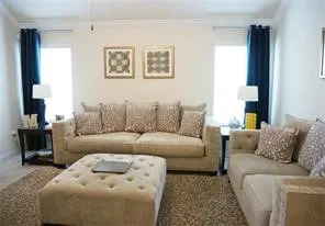 a living room with furniture and a couch