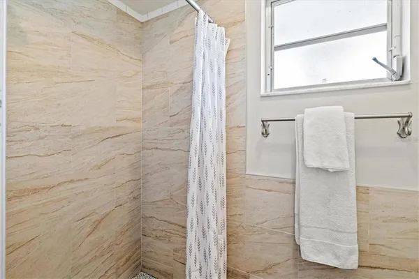 a bathroom with a shower