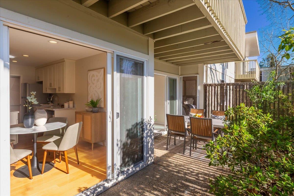 280 Easy Street, Unit 307 Mountain View, CA 94043 - Photo 12 of 30 a view of outdoor dining space with a patio
