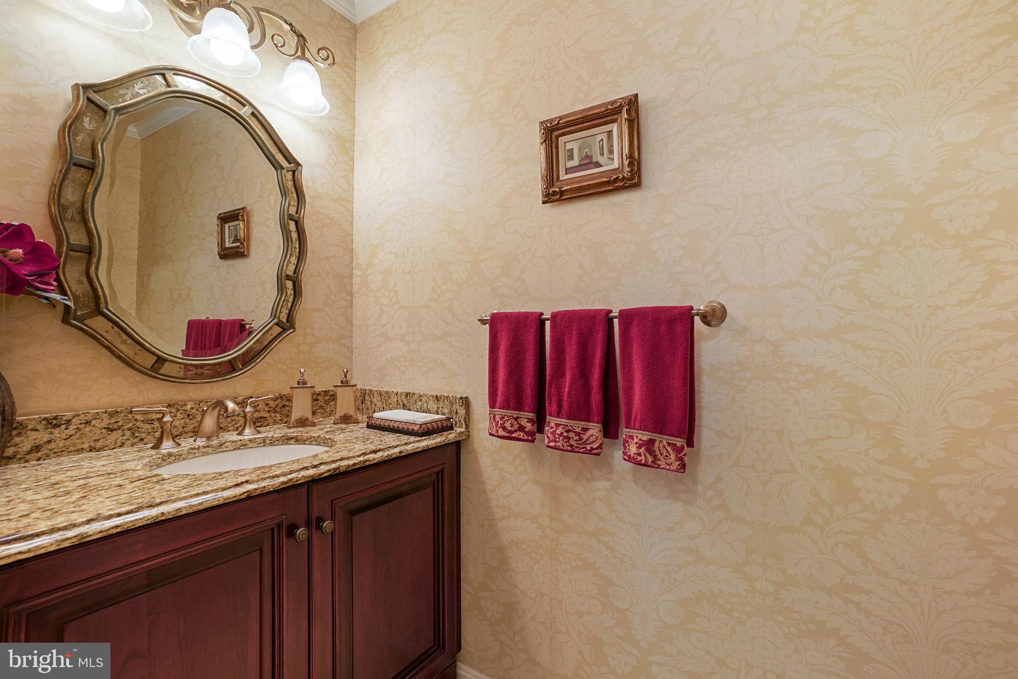 14716 Silverstone Drive Silver Spring, MD 20905 - Photo 22 of 48 Powder room w/ designer fluted sink, marble floor!