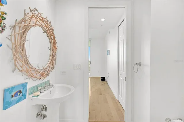 a bedroom with two beds and painted walls