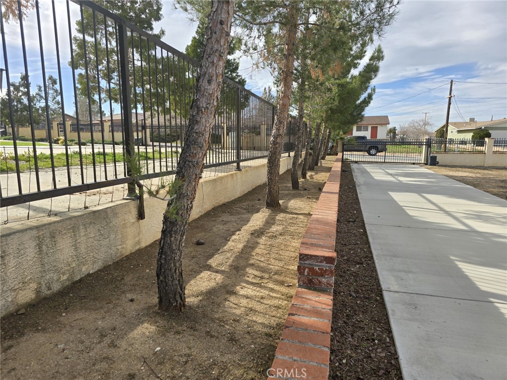 a view of a pathway with a yard