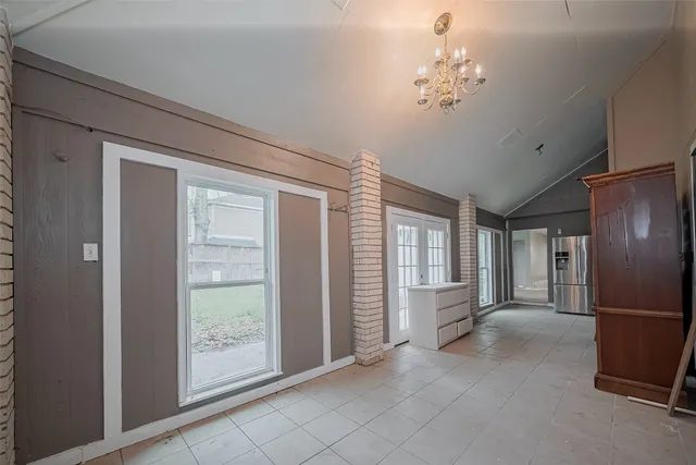 a view of a livingroom with a staircase