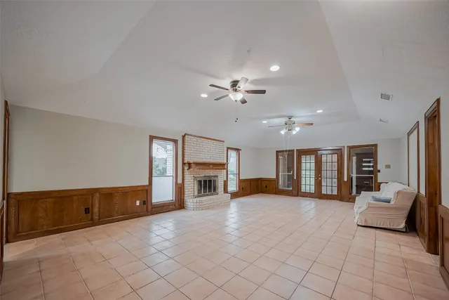 a view of livingroom with furniture and fireplace