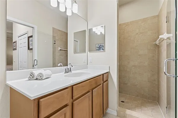 a bathroom with a shower