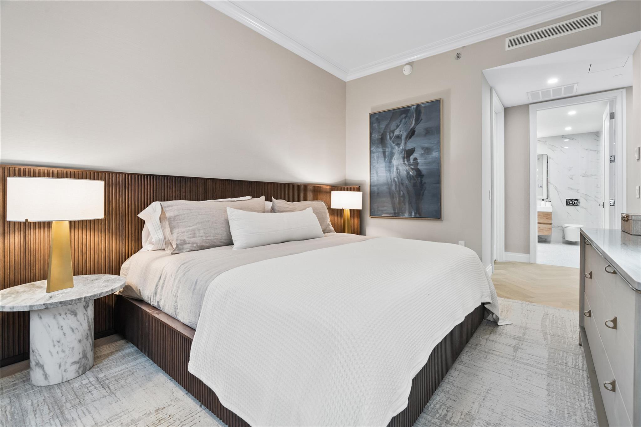 78-29 Austin Street, Unit TH7 Queens, NY 11375 - Photo 8 of 25 Bedroom featuring ornamental molding, recessed lighting, and ensuite bathroom