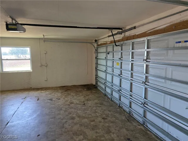 a view of a garage