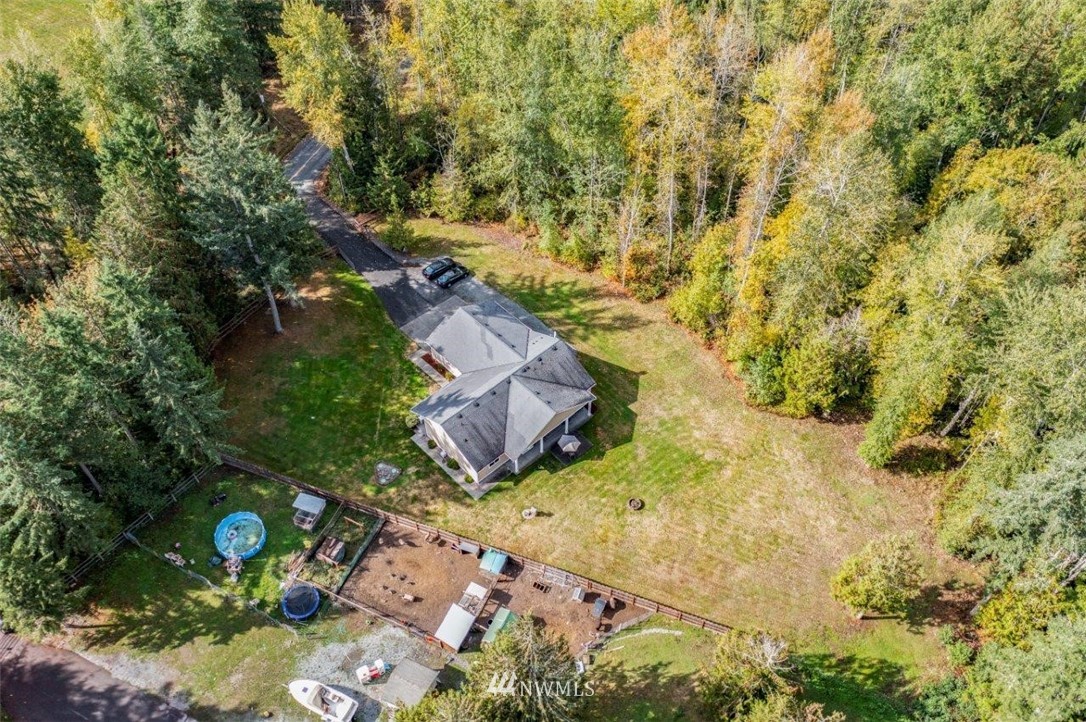 5809 Stringtown Road East Eatonville, WA 98328 - Photo 24 of 28 an aerial view of residential house with yard