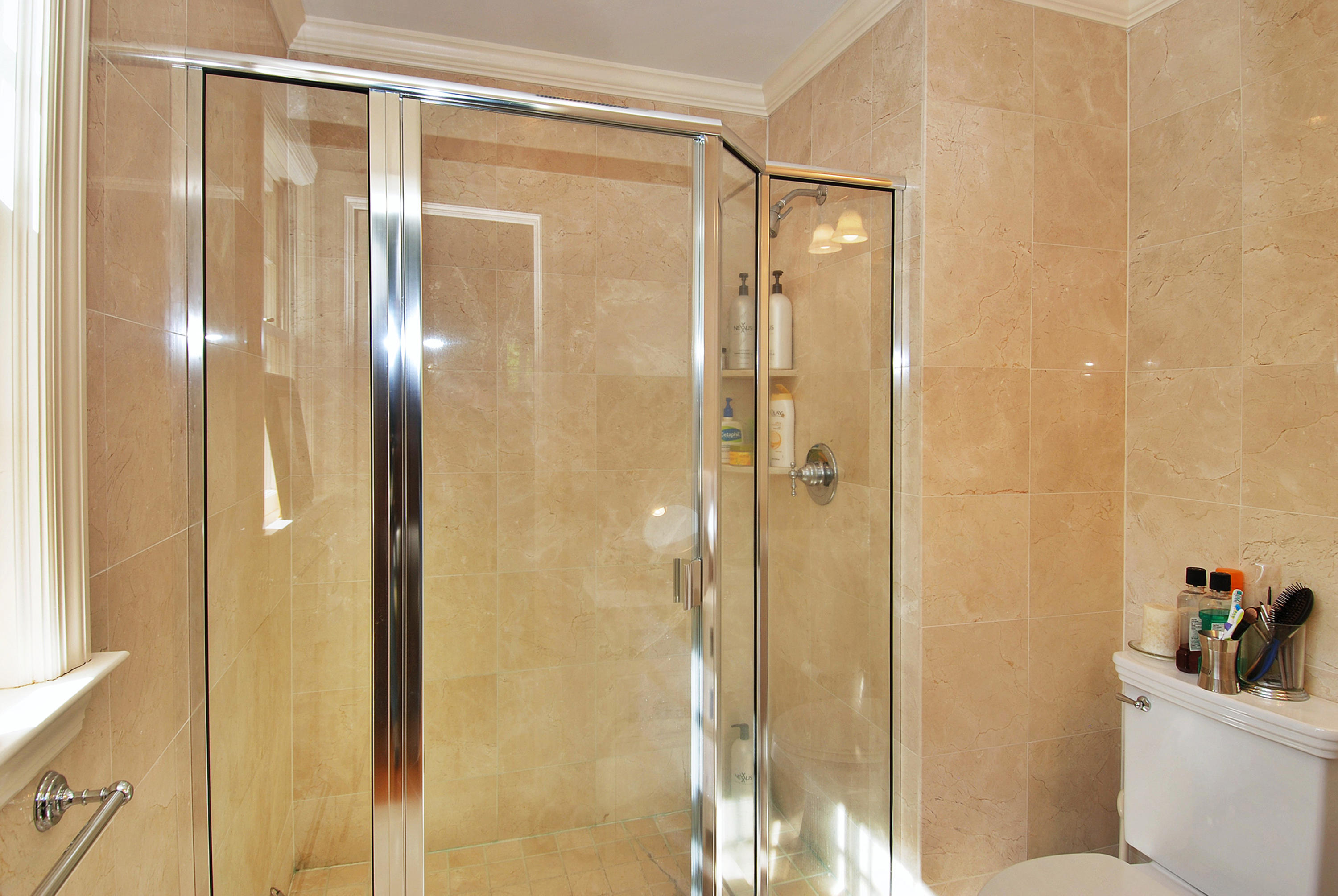 154 South Bald Hill Road New Canaan, CT 06840 - Photo 12 of 21 a bathroom with a glass door shower