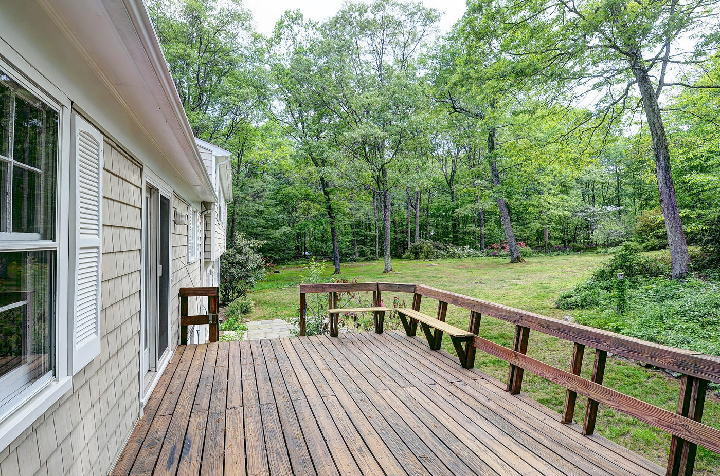 154 South Bald Hill Road New Canaan, CT 06840 - Photo 15 of 21 a view of balcony with deck and trees