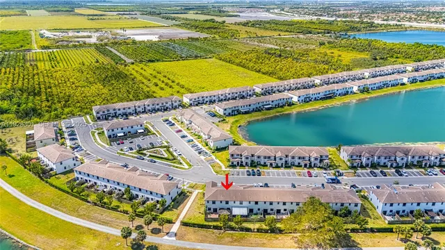 an aerial view of swimming pool