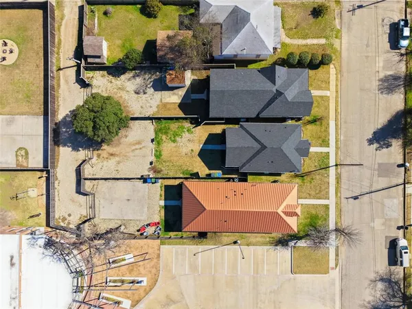 an aerial view of a building