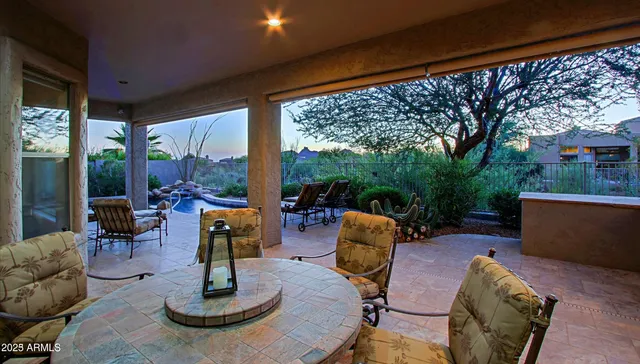 a outdoor space with furniture