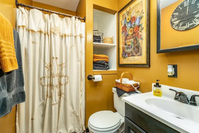 a bathroom with a sink and a toilet