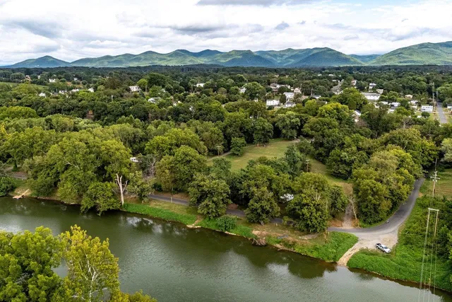 a view of lake with mountain