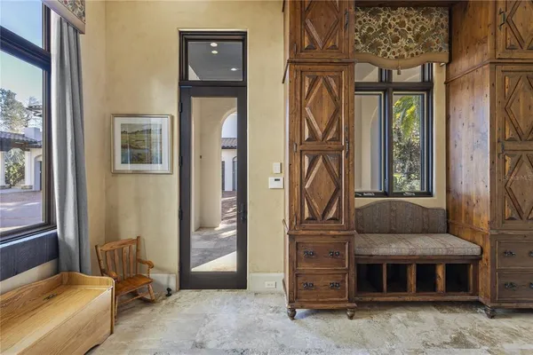 a view of a livingroom with furniture and window