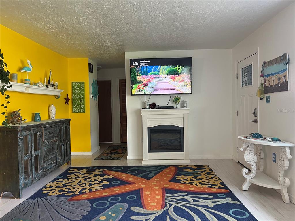 11375 Corrigan Street Spring Hill, FL 34609 - Photo 9 of 36 a living room with furniture and a fireplace