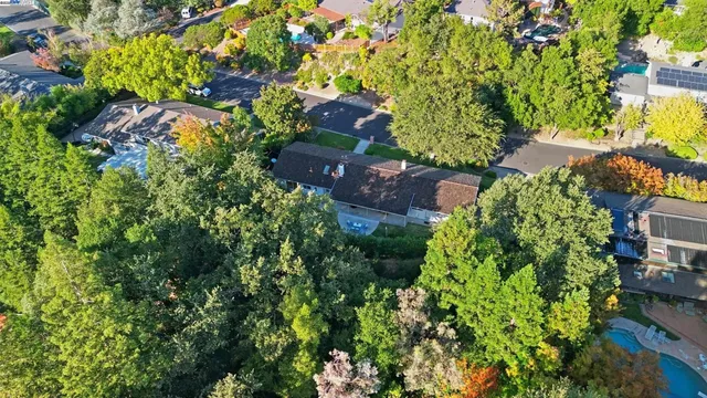 an aerial view of a house