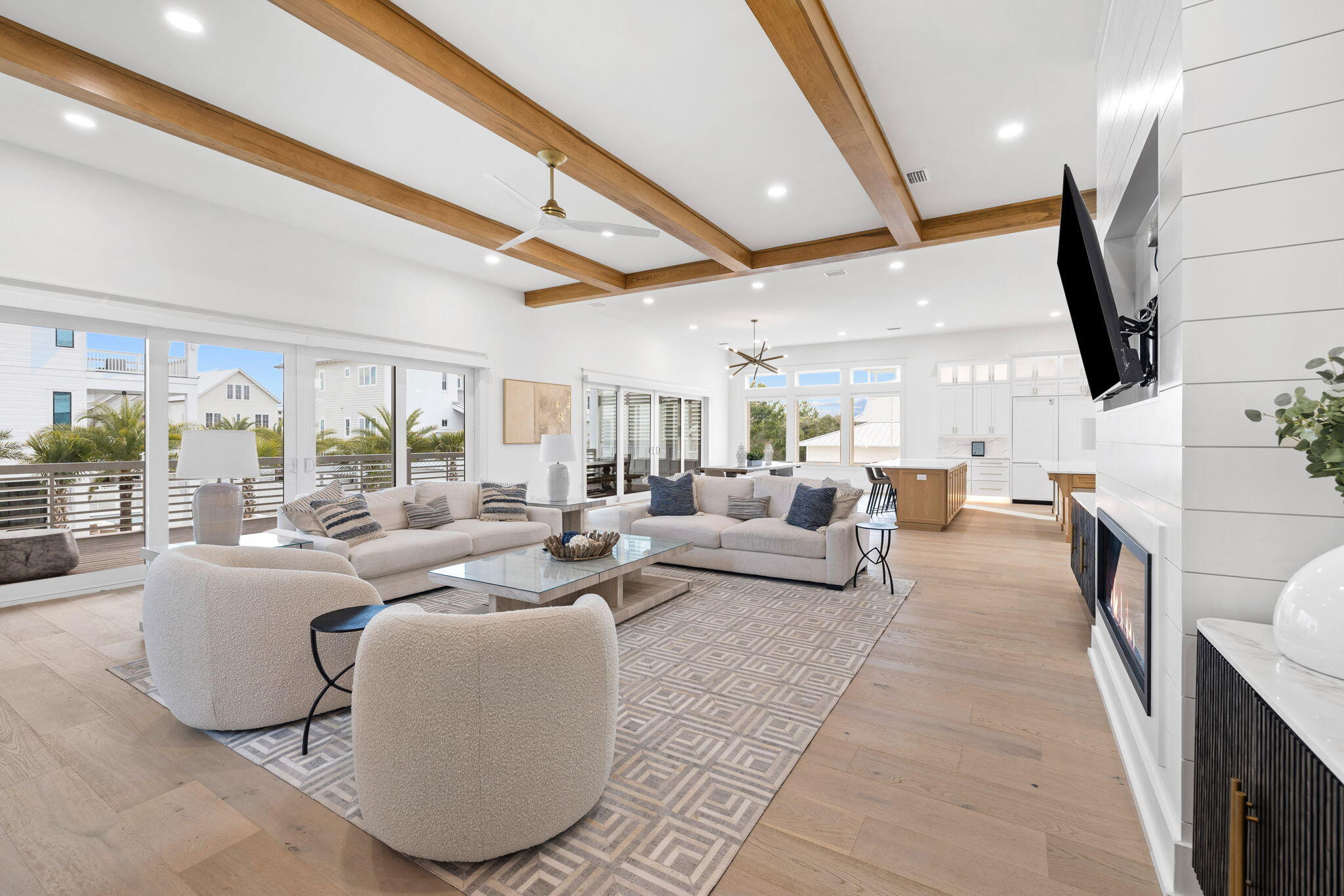311 Walton Rose Ln Inlet Beach Inlet Beach, FL 32461 - Photo 23 of 90 a living room with couches and a large mirror with wooden floor