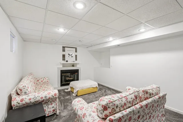 a living room with furniture and a couch