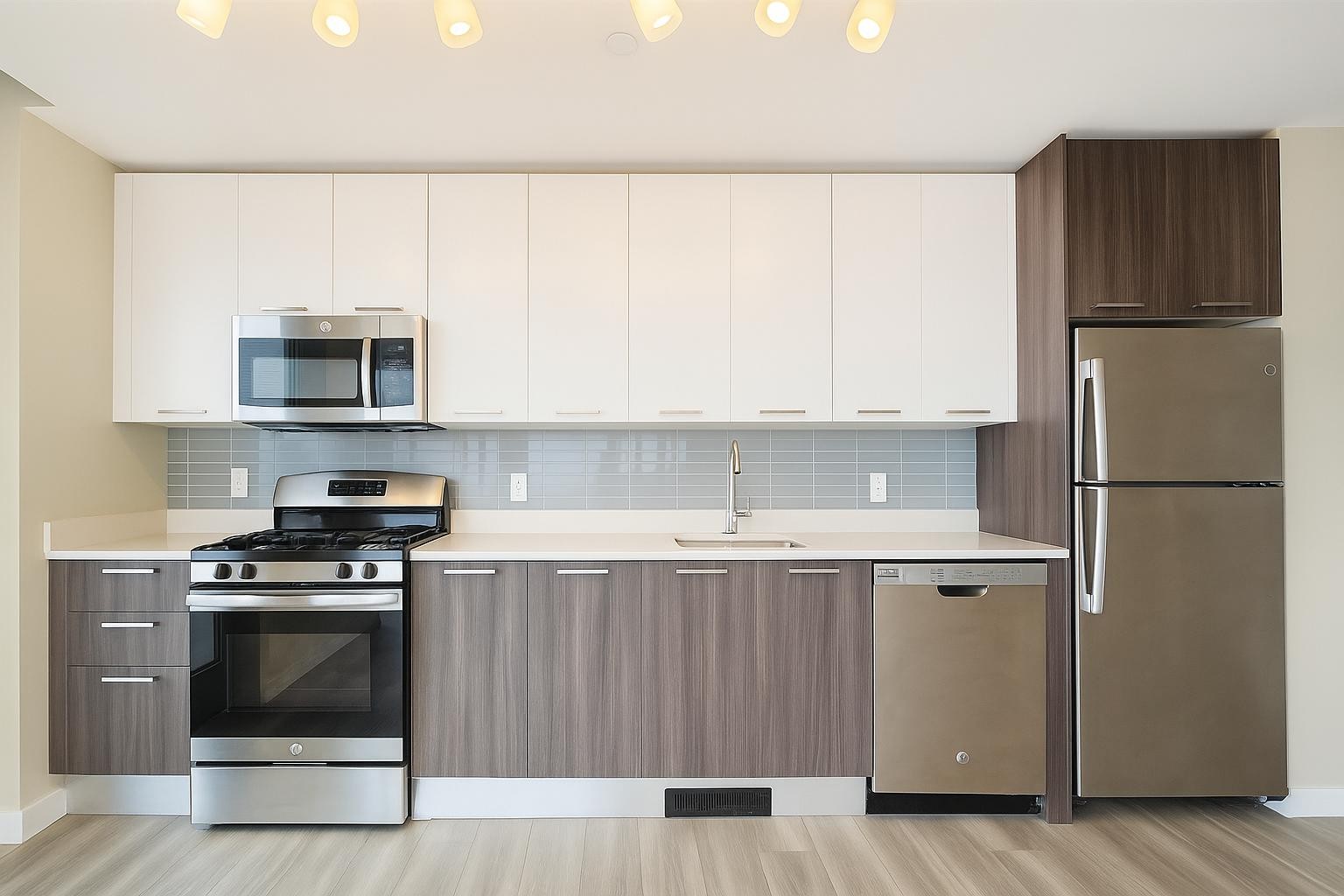 1524 Sheepshead Bay Road, Unit 7G Brooklyn, NY 11235 - Photo 3 of 28 a kitchen with a stove and a refrigerator