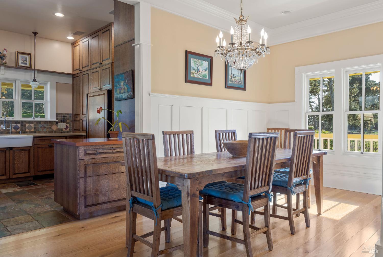 43700 Mountain View Road Manchester, CA 95459 - Photo 22 of 74 Formal dining area with beautiful Italian country chadelier.