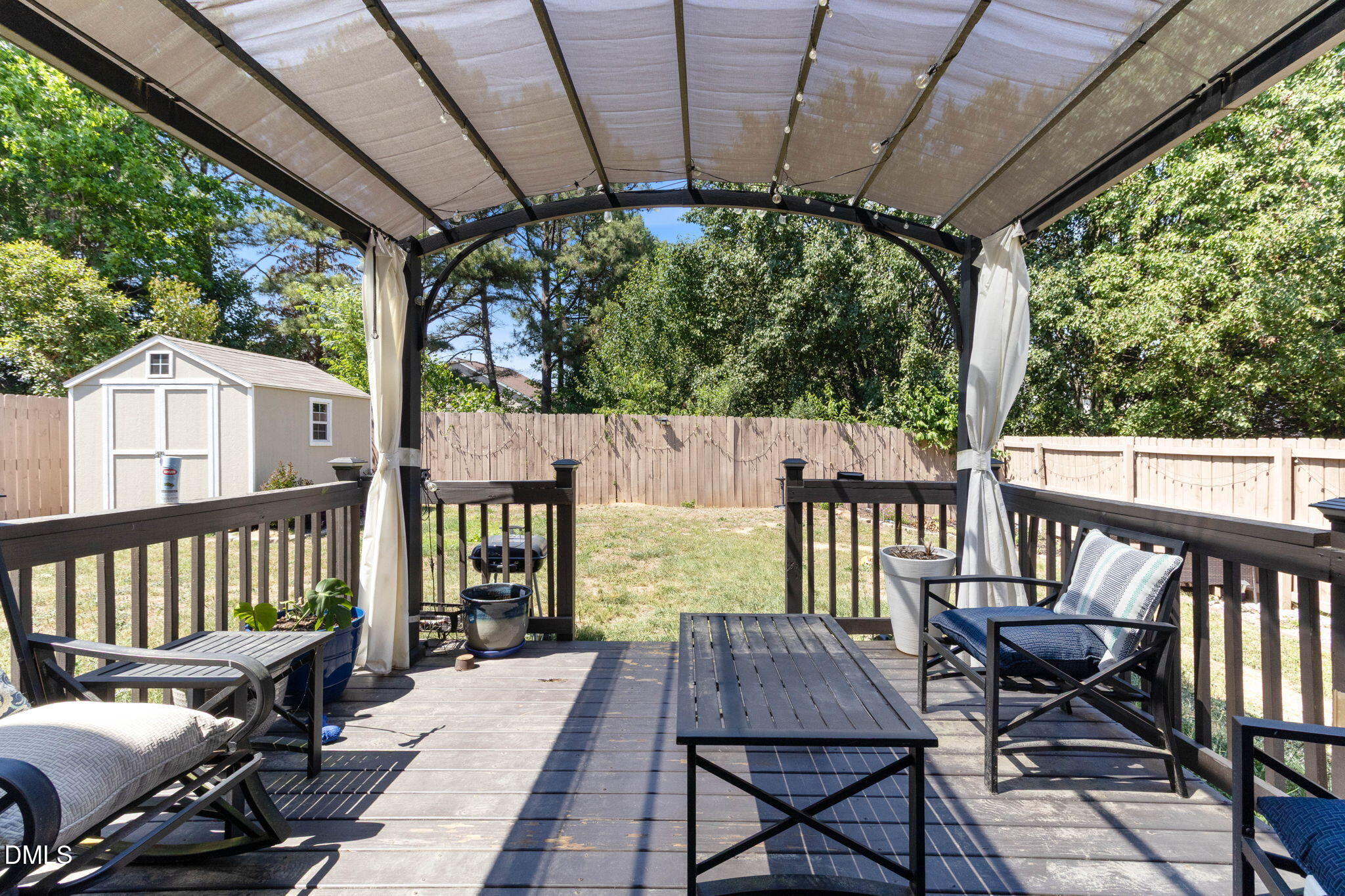3713 Marshlane Way Raleigh, NC 27610 - Photo 28 of 38 a view of a patio on wooden deck