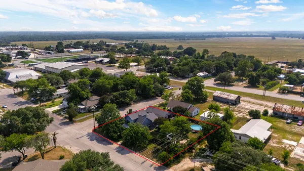 an aerial view of multiple house