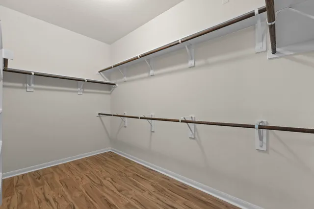 a view of small space with racks on the wall