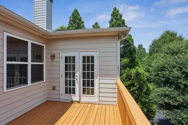 a view of a house with a large window