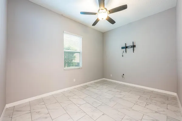 an empty room with windows