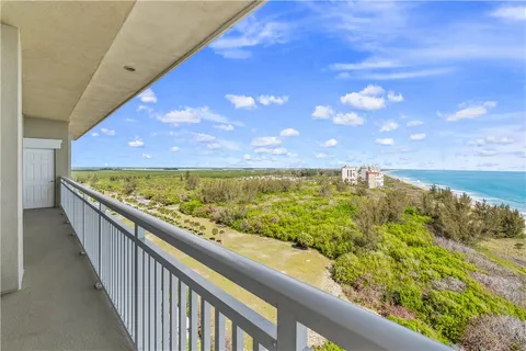 a view of sky from a balcony