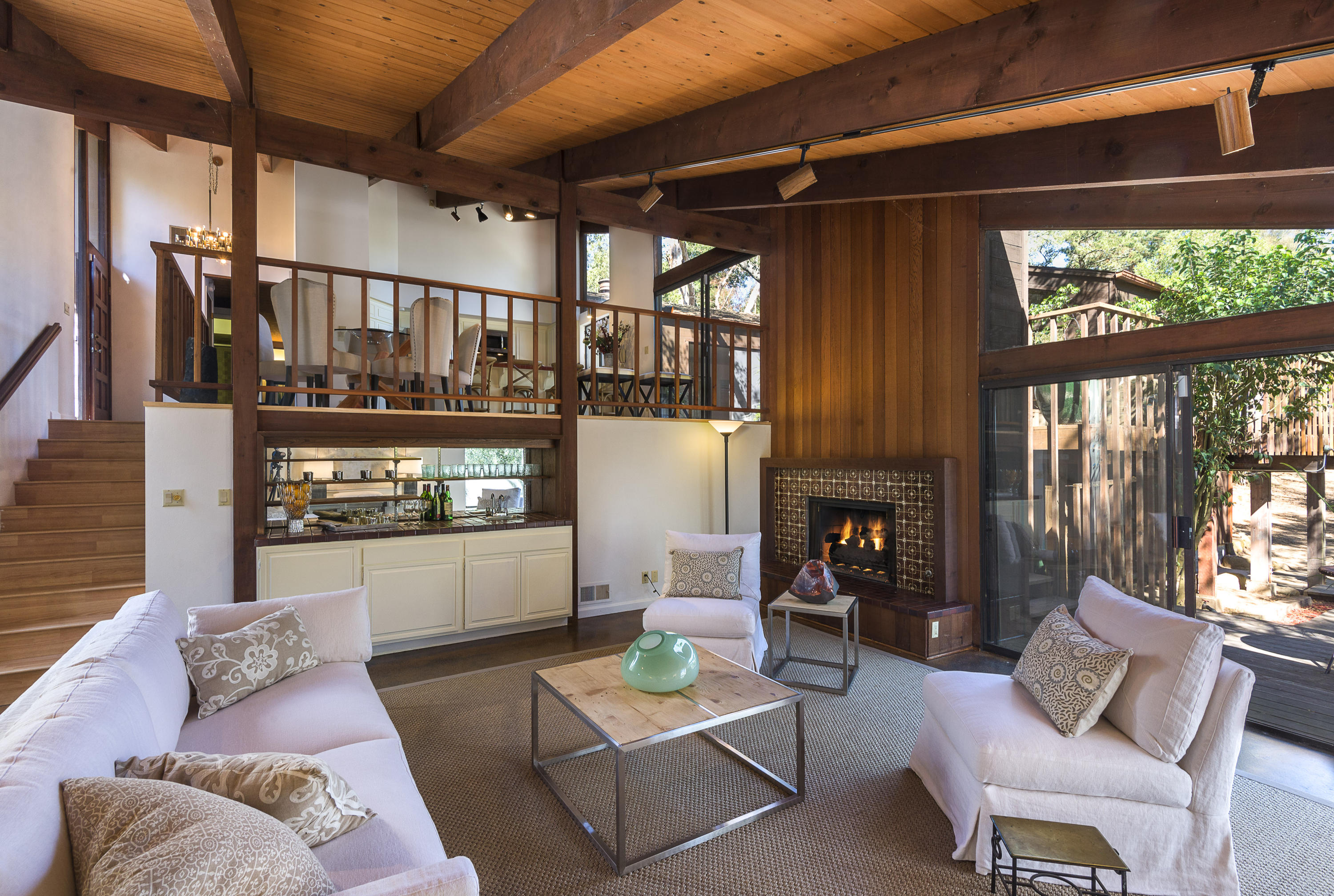 1530 Hillcrest Road Santa Barbara, CA 93103 - Photo 3 of 15 a living room with furniture and a fireplace