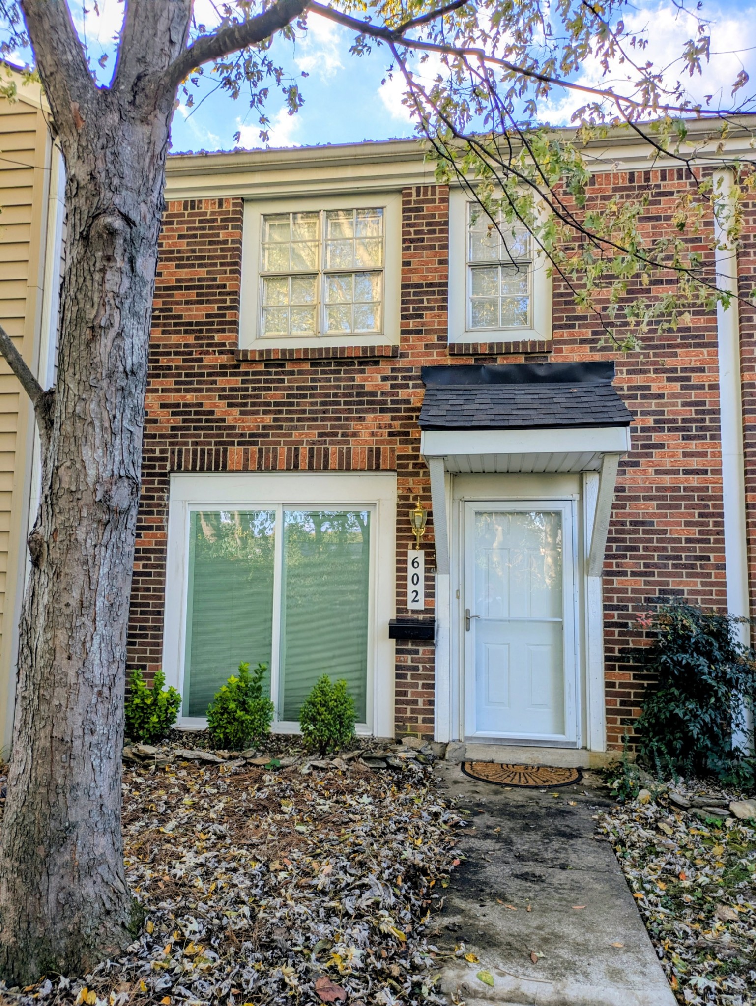 a front view of a building