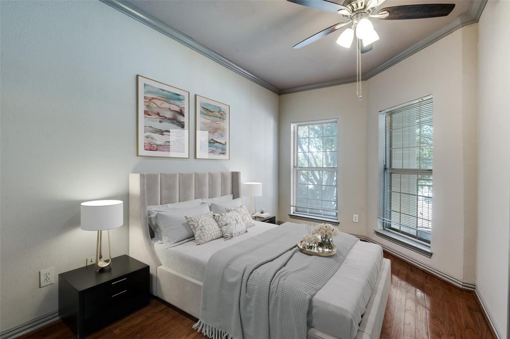 2524 Preston Road, Unit 1404 Plano, TX 75093 - Photo 11 of 15 a bedroom with bed and a night stand