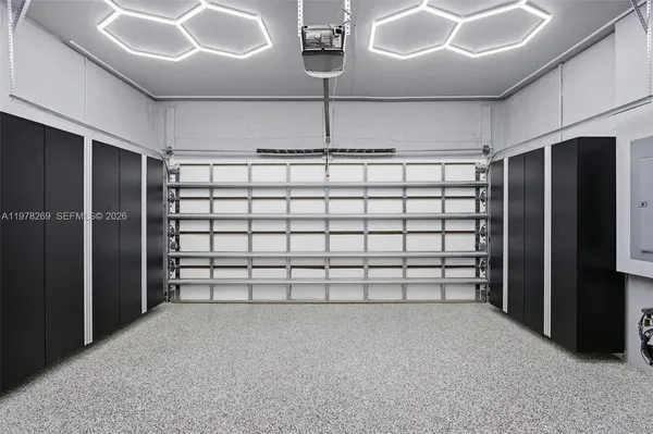 a view of a garage