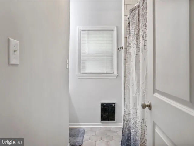 a bathroom with a shower and a sink