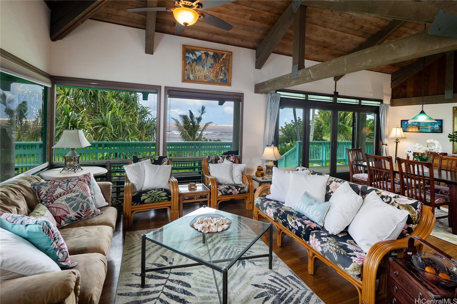 67-421 Waialua Beach Road Waialua, HI 96791 - Photo 12 of 25 a living room with furniture and a large window