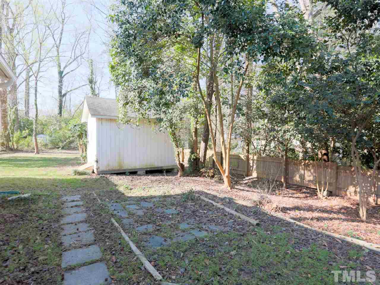 403 Kevin Circle Raleigh, NC 27609 - Photo 23 of 25 a backyard of a house with lots of green space