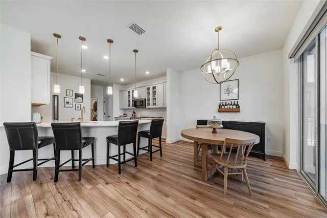 a workspace with furniture and a window