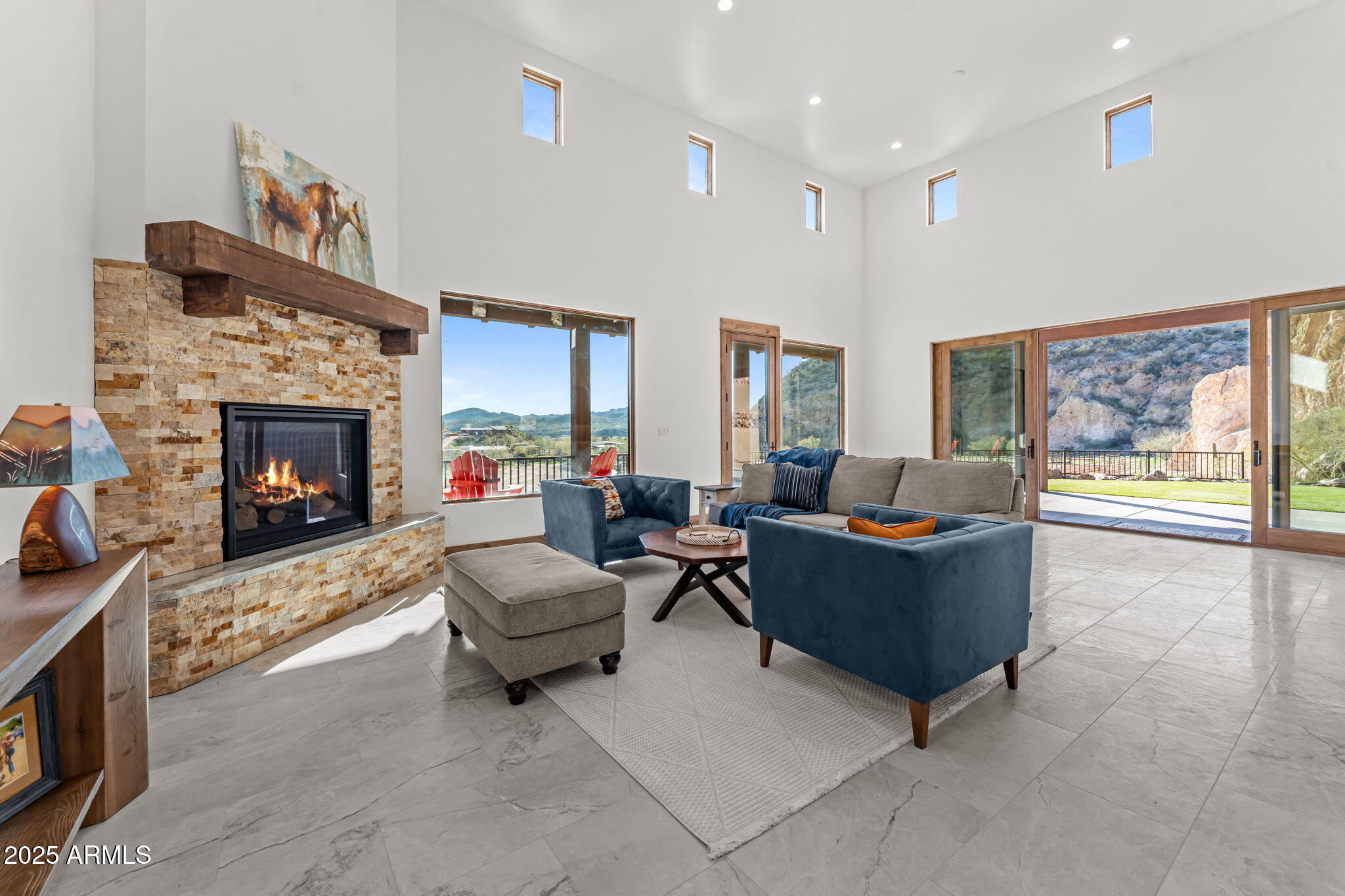 30100 Walter Road Wickenburg, AZ 85390 - Photo 20 of 66 a living room with furniture and a fireplace