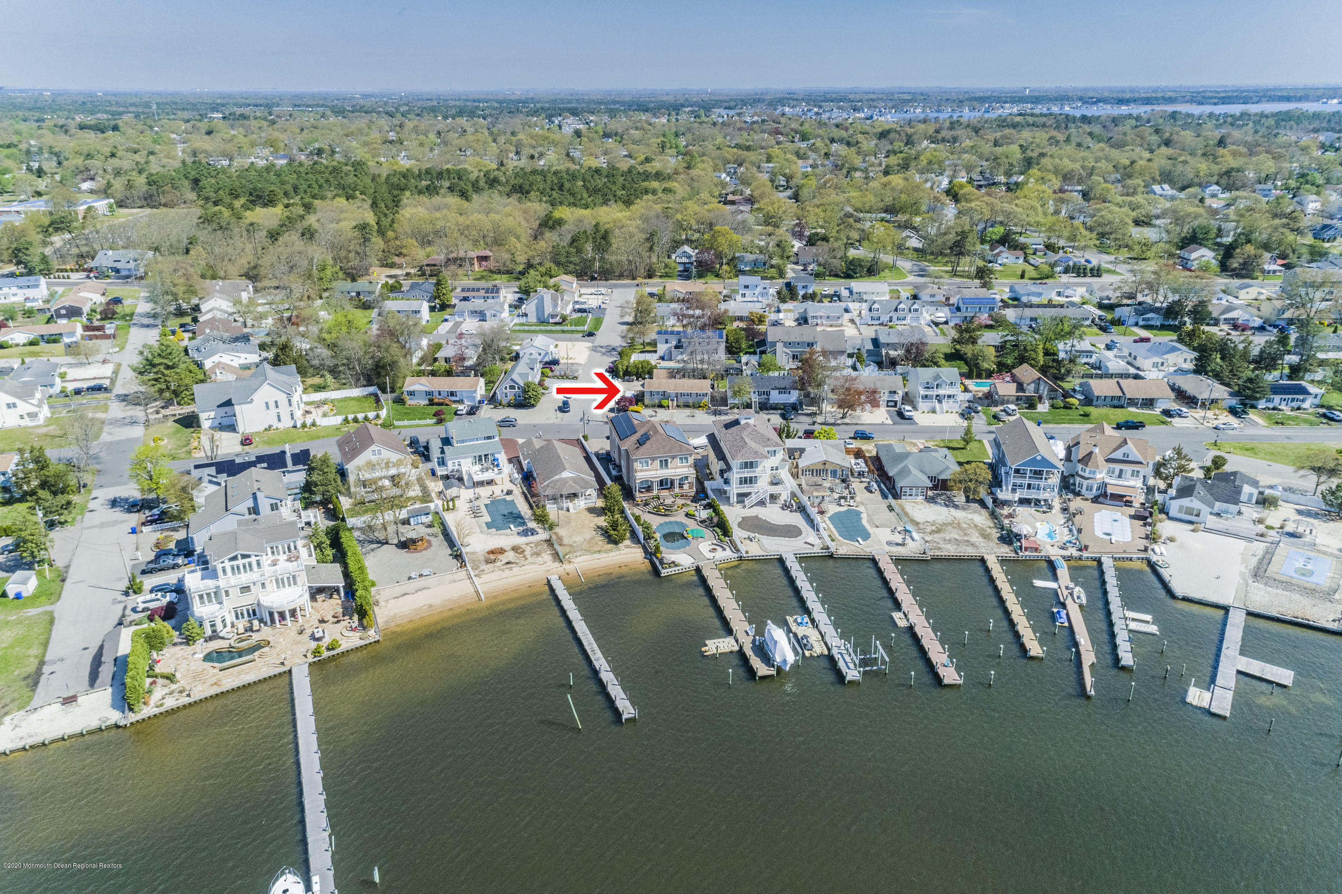 144 Pinewood Road Toms River, NJ 08753 - Photo 9 of 14 Aerial front of home with arrow