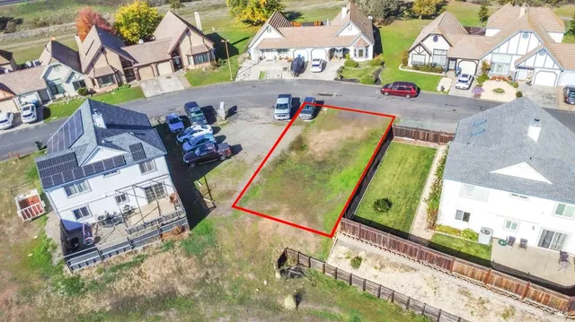 an aerial view of a house