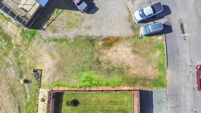 a view of a city with mountains in the background