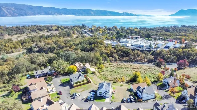 a view of a swimming pool and an outdoor space